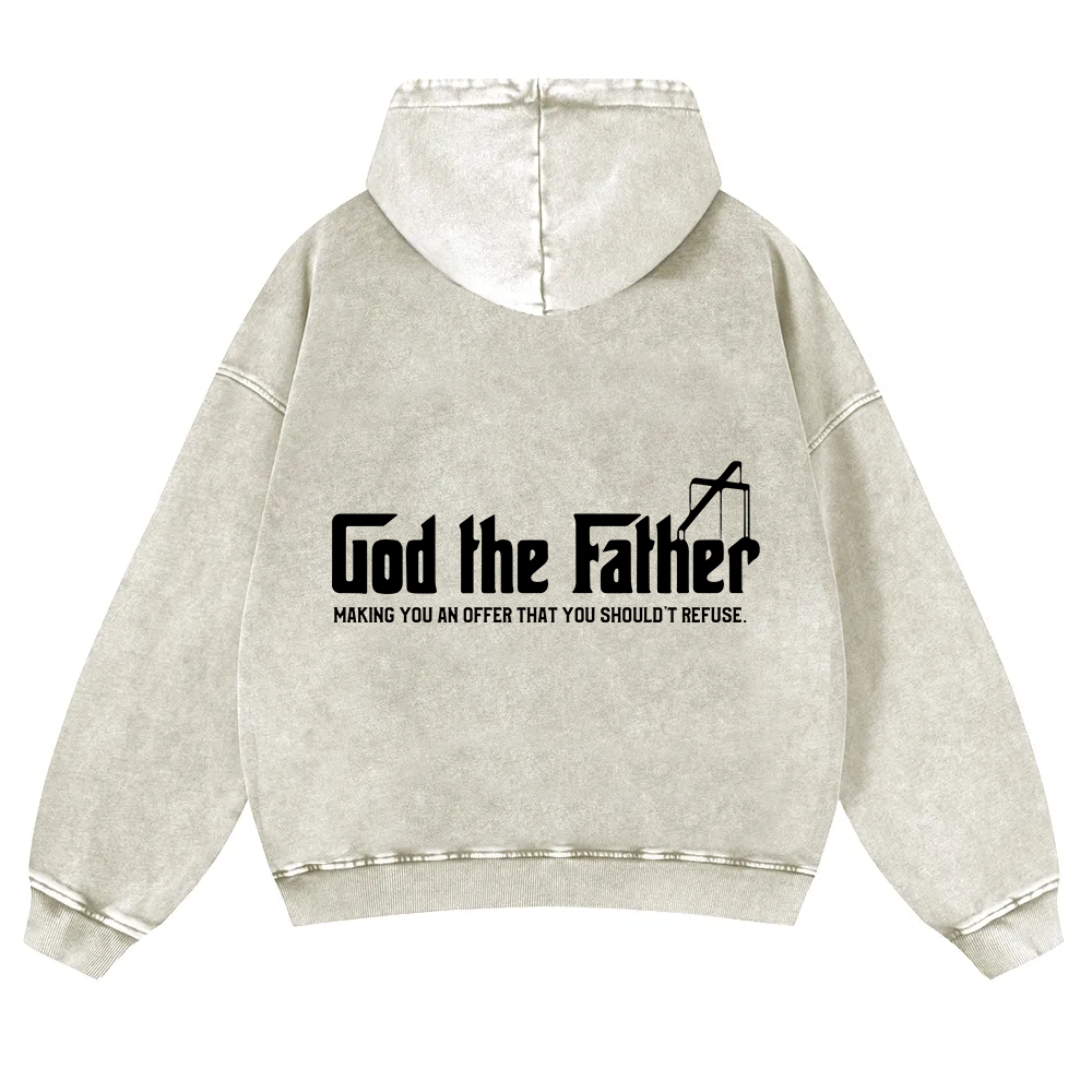 God The Father Christian Washed Hoodie wearishow