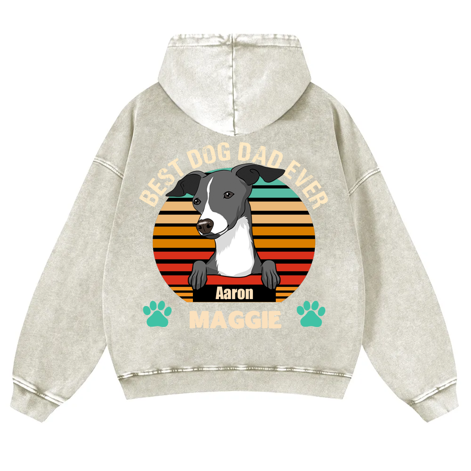 Best Dog Mom and Dad Ever - Personalized Custom Unisex Washed Hoodie