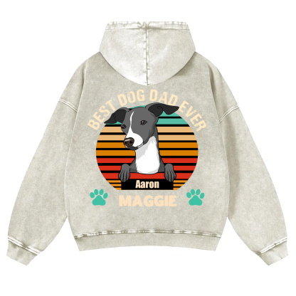Best Dog Mom and Dad Ever - Personalized Custom Unisex Washed Hoodie