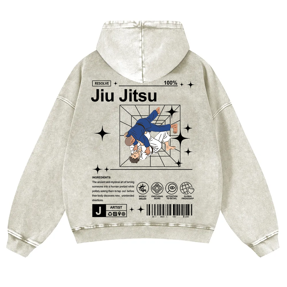 Jiu Jitsu Washed Hoodie wearishow