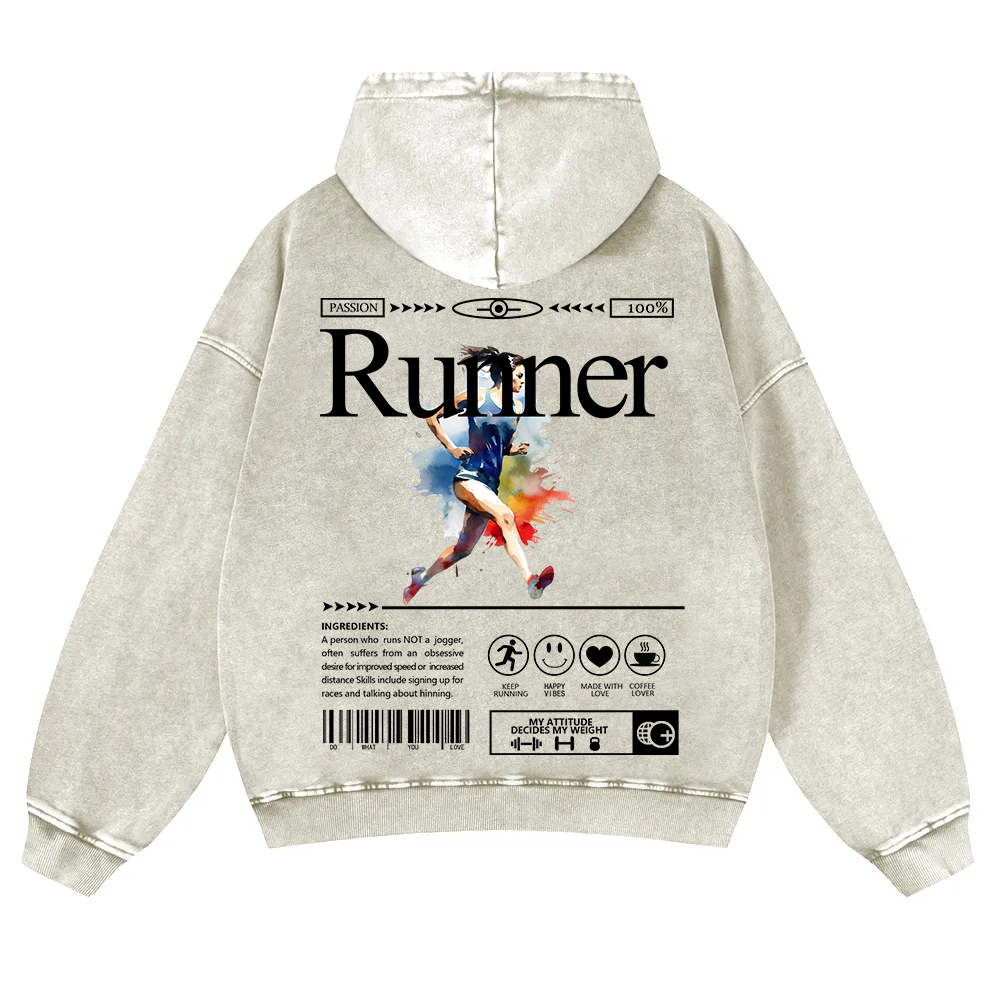 Runner Washed Hoodie wearishow