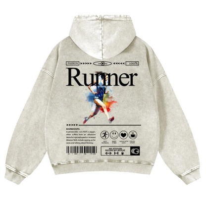 Runner Washed Hoodie wearishow