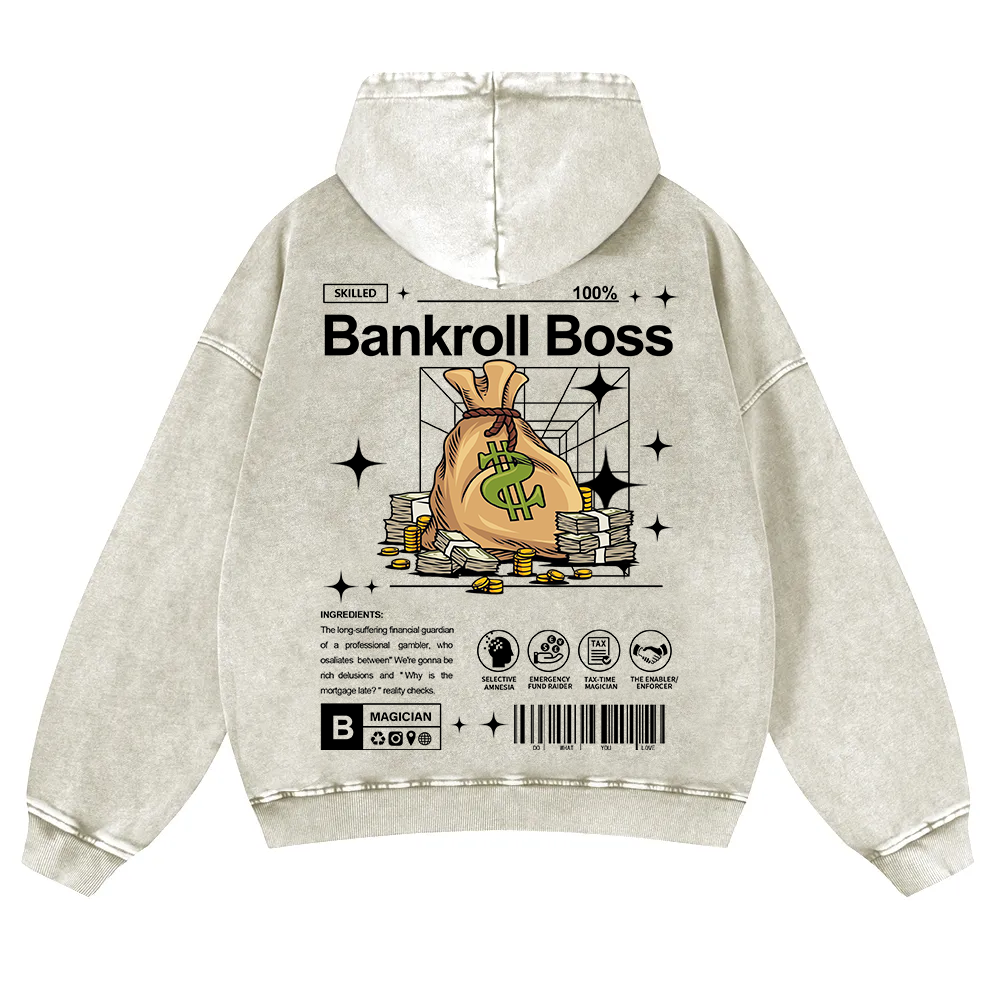 Bankroll Boss Washed Hoodie wearishow