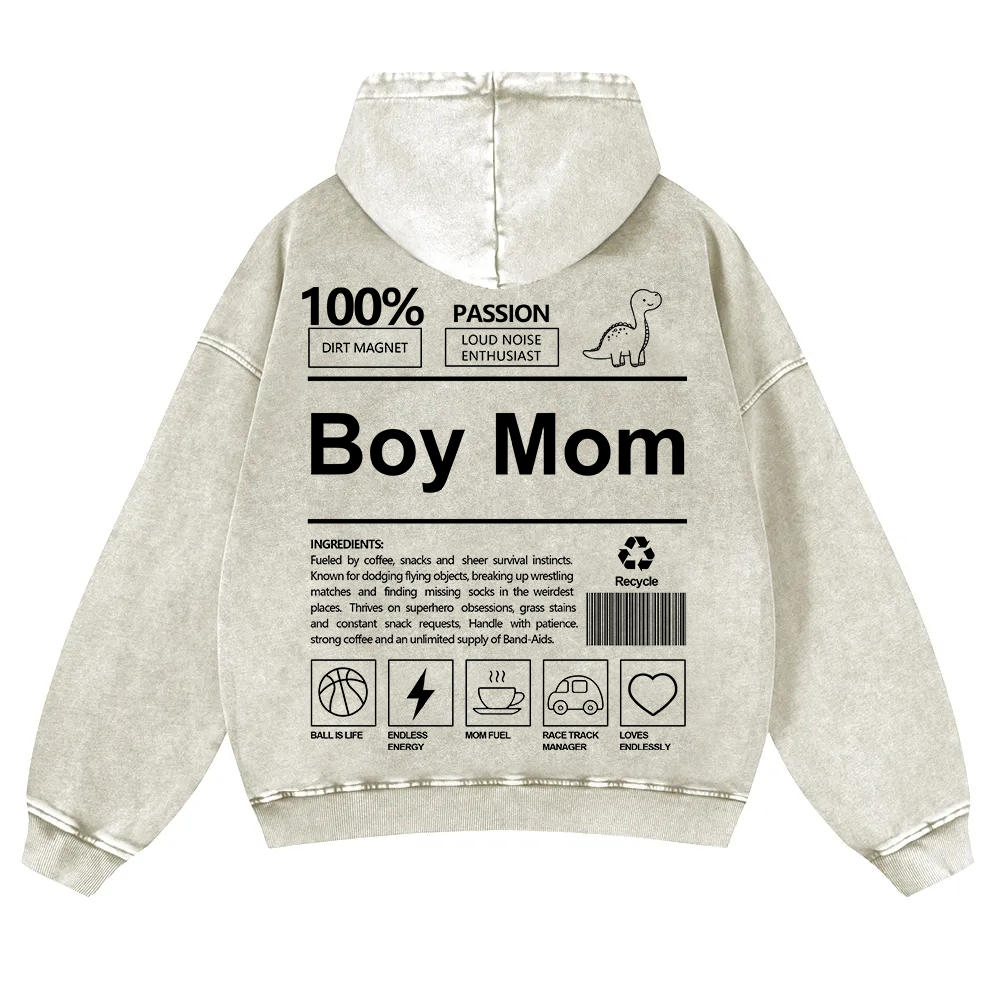 Boy Mom Washed Hoodie wearishow