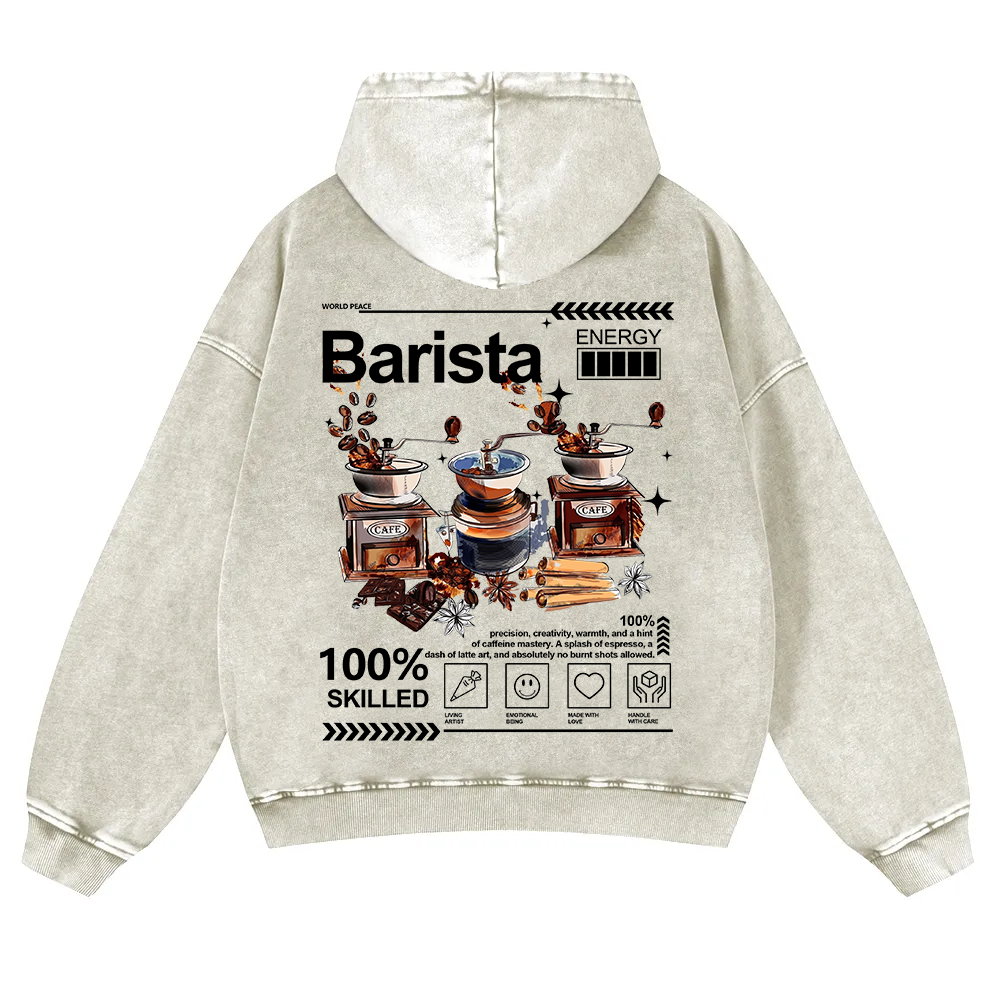Barista Washed Hoodie wearishow