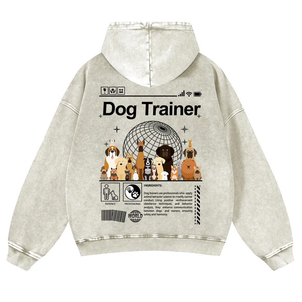 Dog Trainer Washed Hoodie wearishow