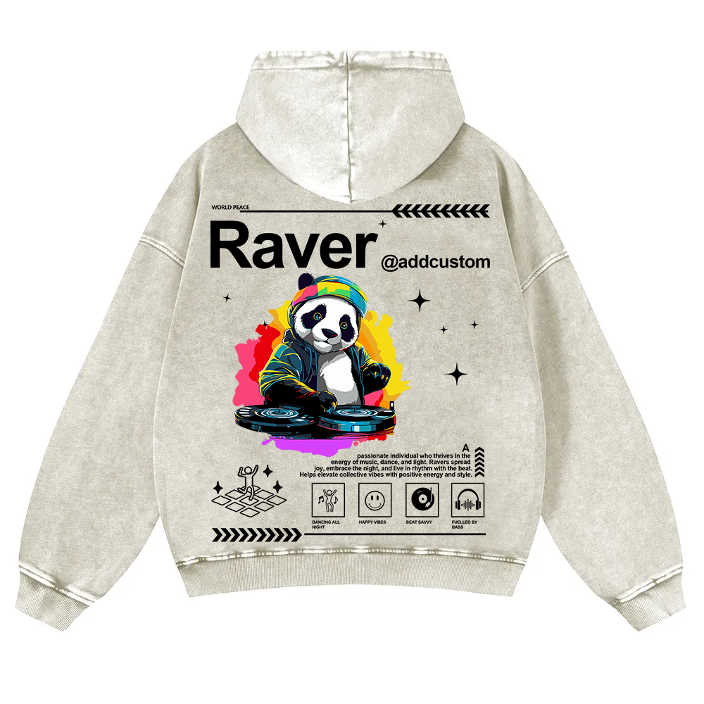 Addcustom Raver Washed Hoodie wearishow