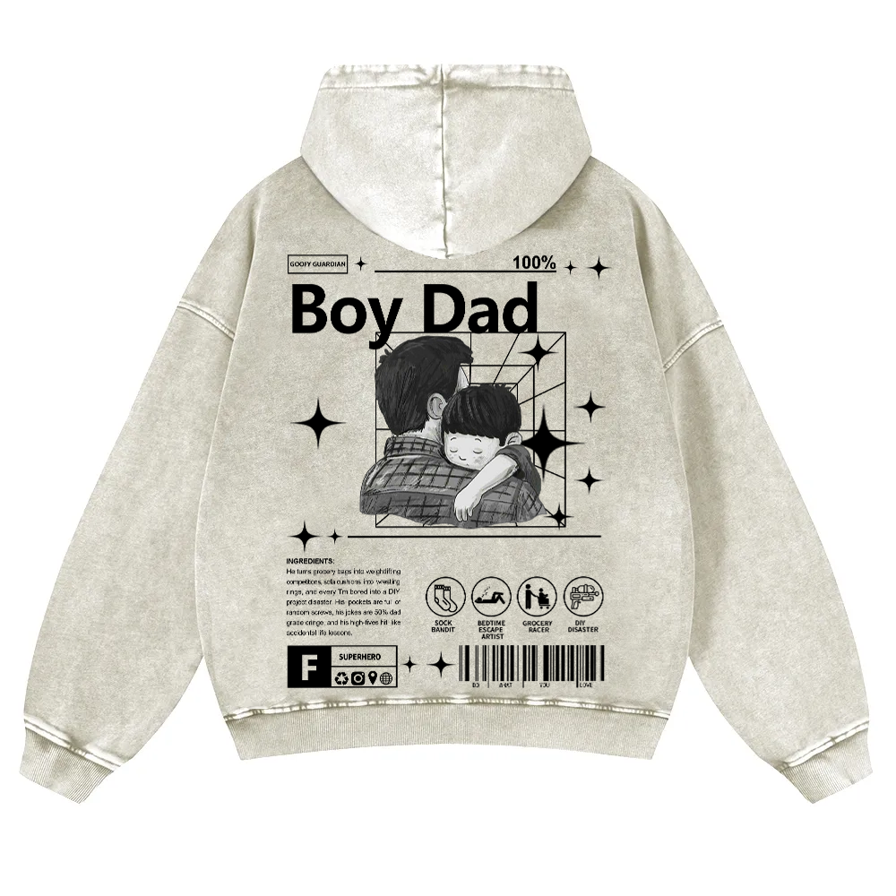 Boy Dad Washed Hoodie wearishow