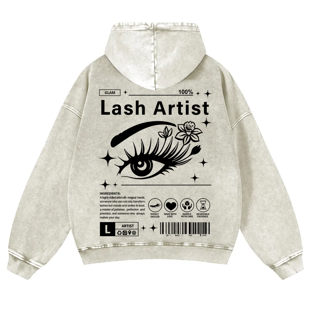 Lash Artist Washed Hoodie wearishow