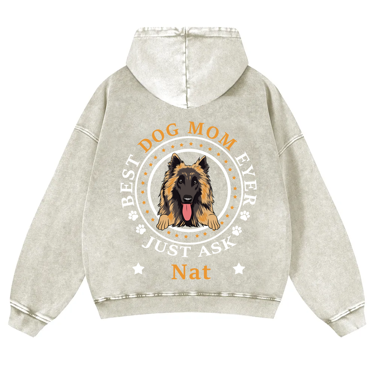 Best Dog Dad/Dog Mum Circle - Personalized Custom Unisex Washed Hoodie