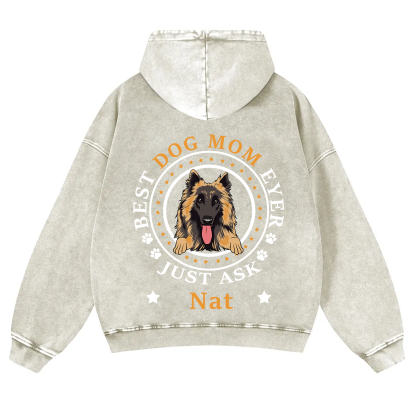 Best Dog Dad/Dog Mum Circle - Personalized Custom Unisex Washed Hoodie