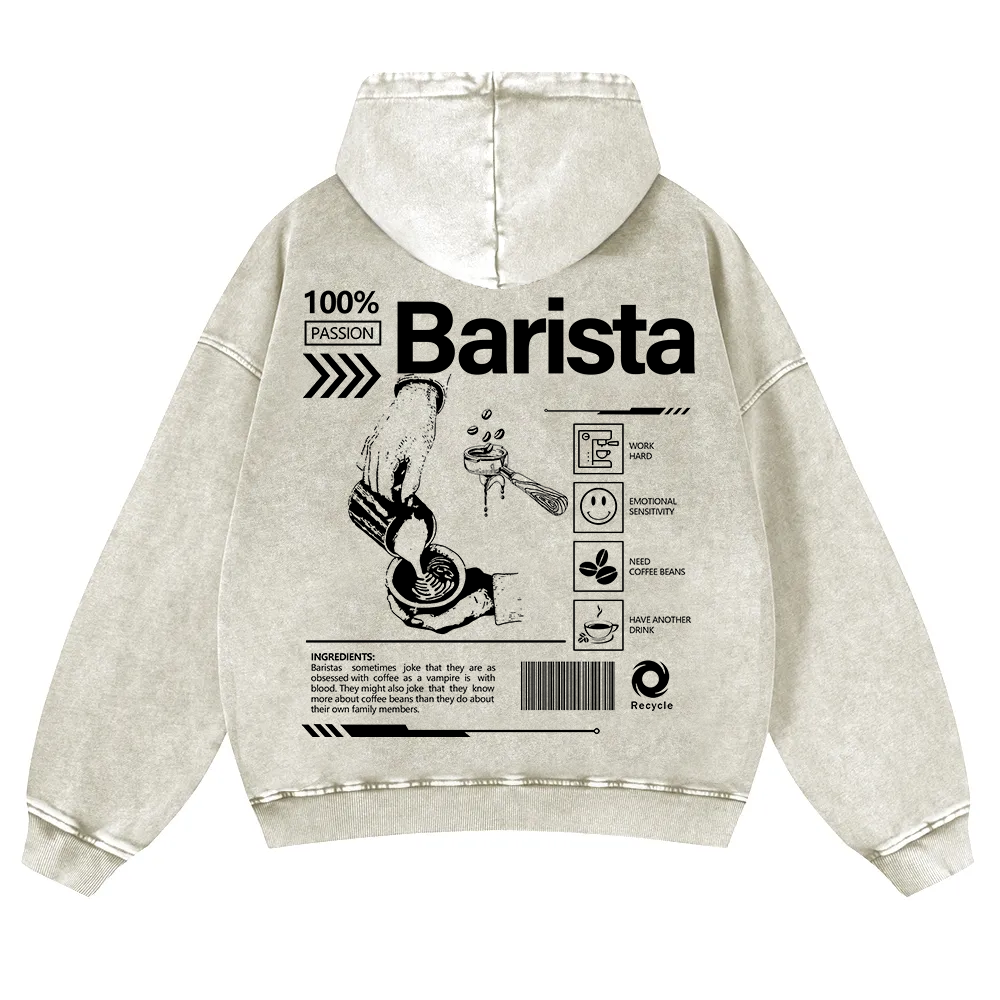 Barista Washed Hoodie wearishow
