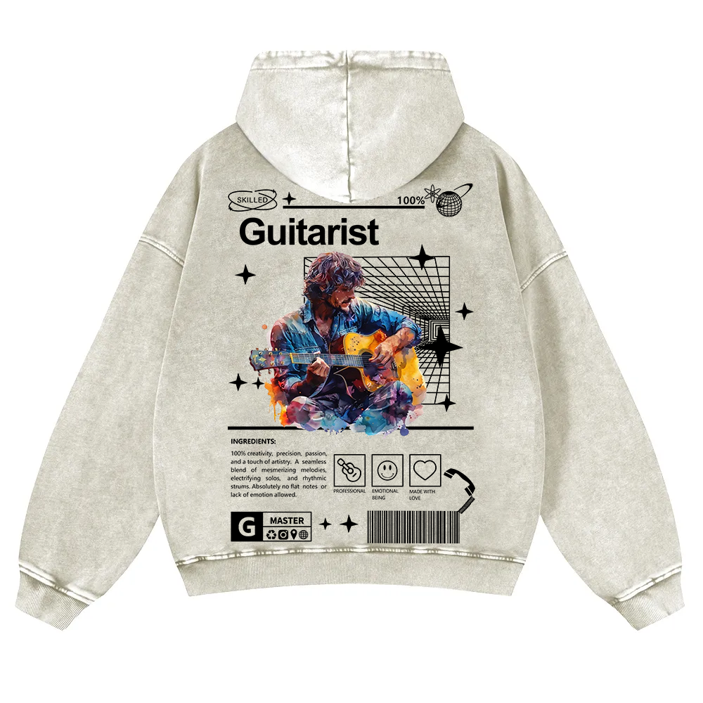 Guitarist Washed Hoodie wearishow