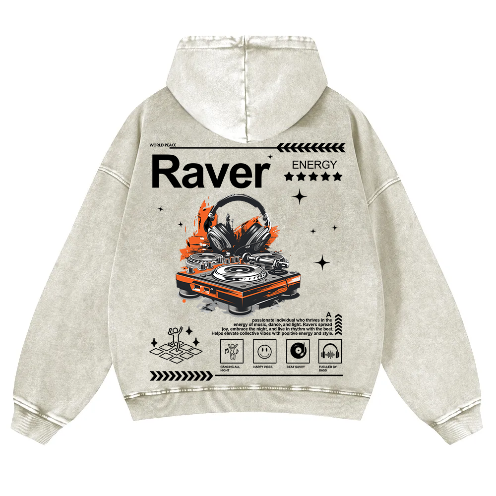 Raver Washed Hoodie wearishow