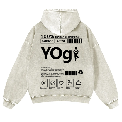 Yogi Solid Color Unisex Washed Hoodie