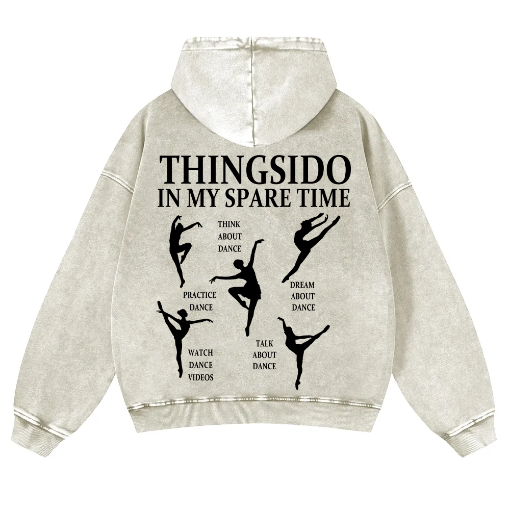 Thingsido In My Spare Time Washed Hoodie wearishow