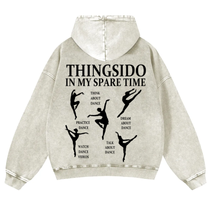 Thingsido In My Spare Time Washed Hoodie wearishow