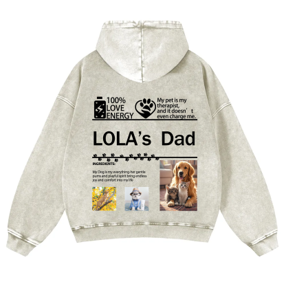 Pet Photo Creative Customized Unisex Washed Hoodie