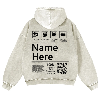 QR Code Customized Unisex Fit Washed Hoodie