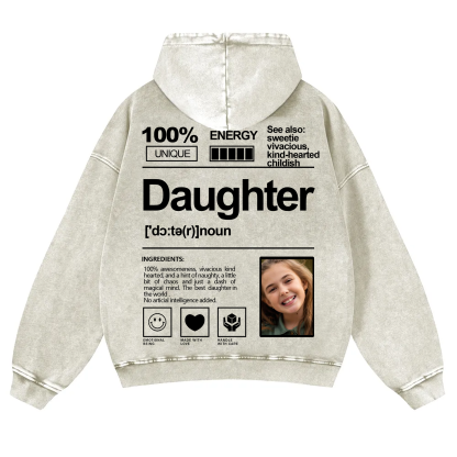 Addcustom Photo Daughter Vintage Washed Hoodie
