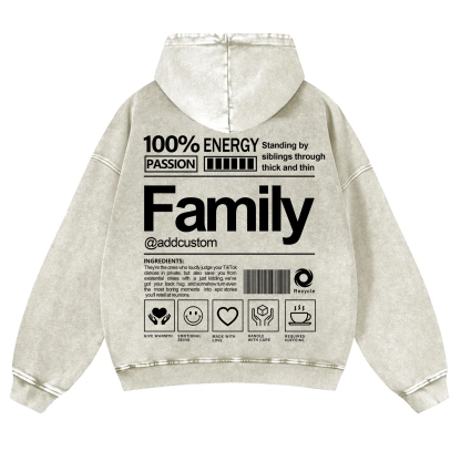 Family Addcustom  Vintage Washed Hoodie