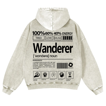 Wanderer Unisex Fit Vintage Washed Hoodie