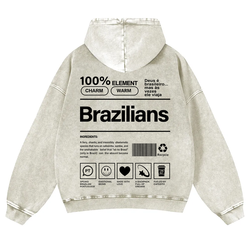 Brazilians Unisex Fit  Washed Hoodie wearishow