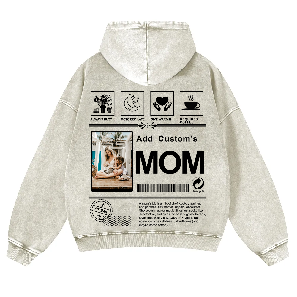 MOM Custom Casual Washed Hoodie wearishow