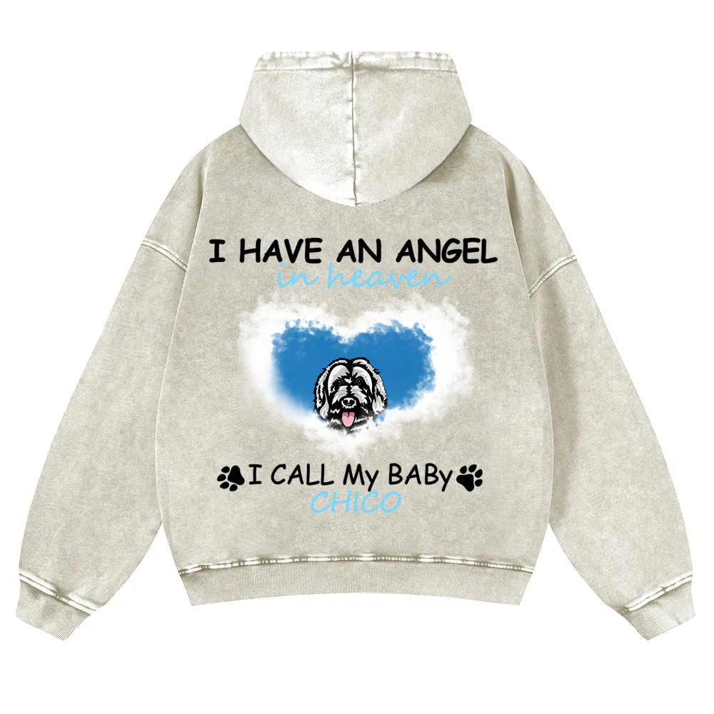 Have An Angel In Heaven - Personalized Custom Unisex Washed Hoodie wearishow