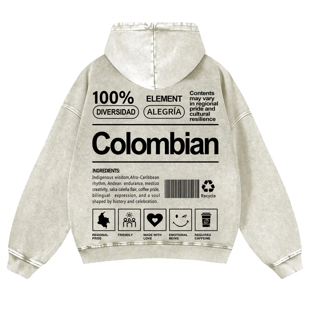 Colombian Unisex Fit  Washed Hoodie wearishow
