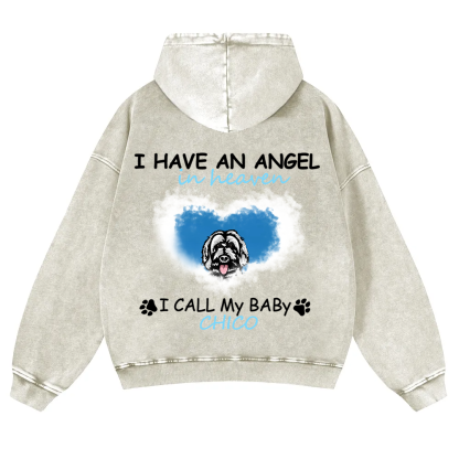 Have An Angel In Heaven - Personalized Custom Unisex Washed Hoodie wearishow