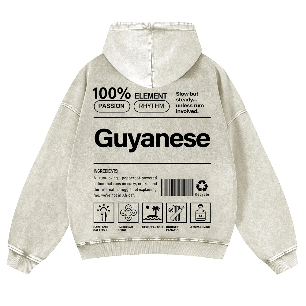 Guyanese Unisex Fit  Washed Hoodie wearishow