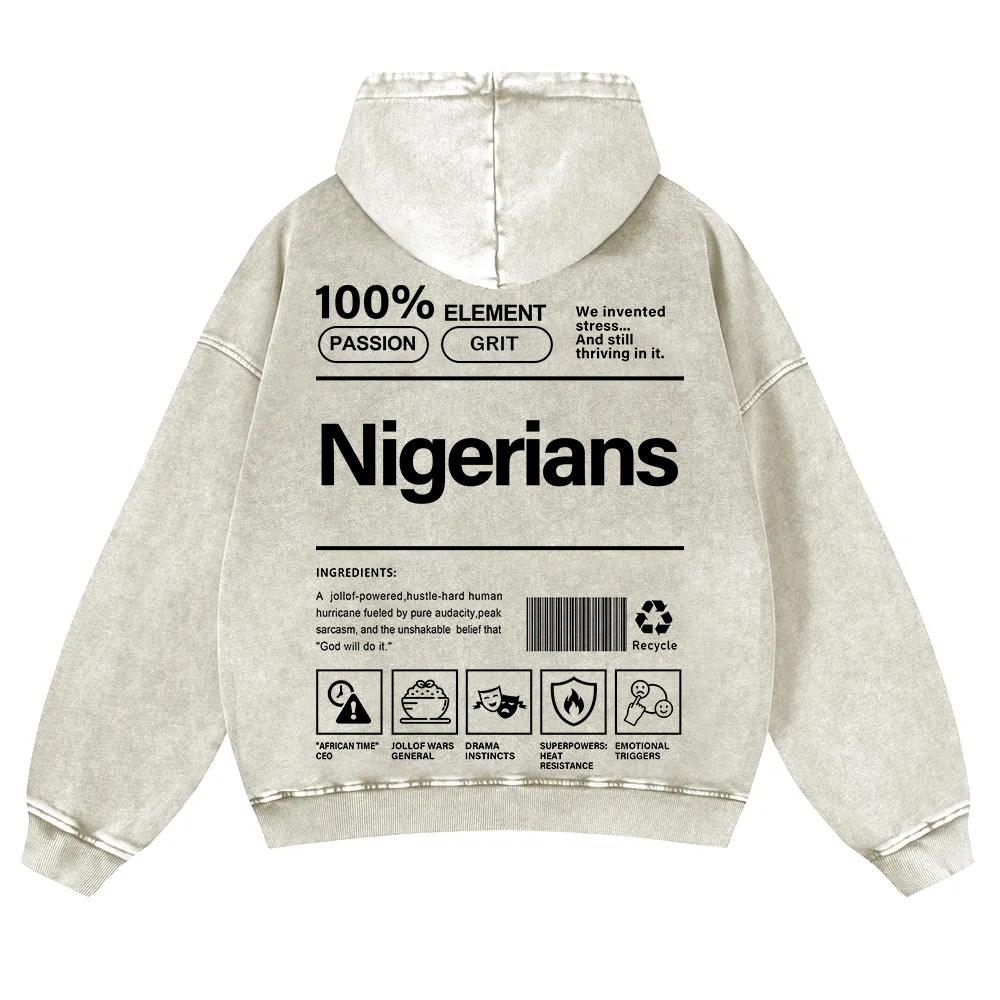 Nigerians Unisex Fit  Washed Hoodie wearishow