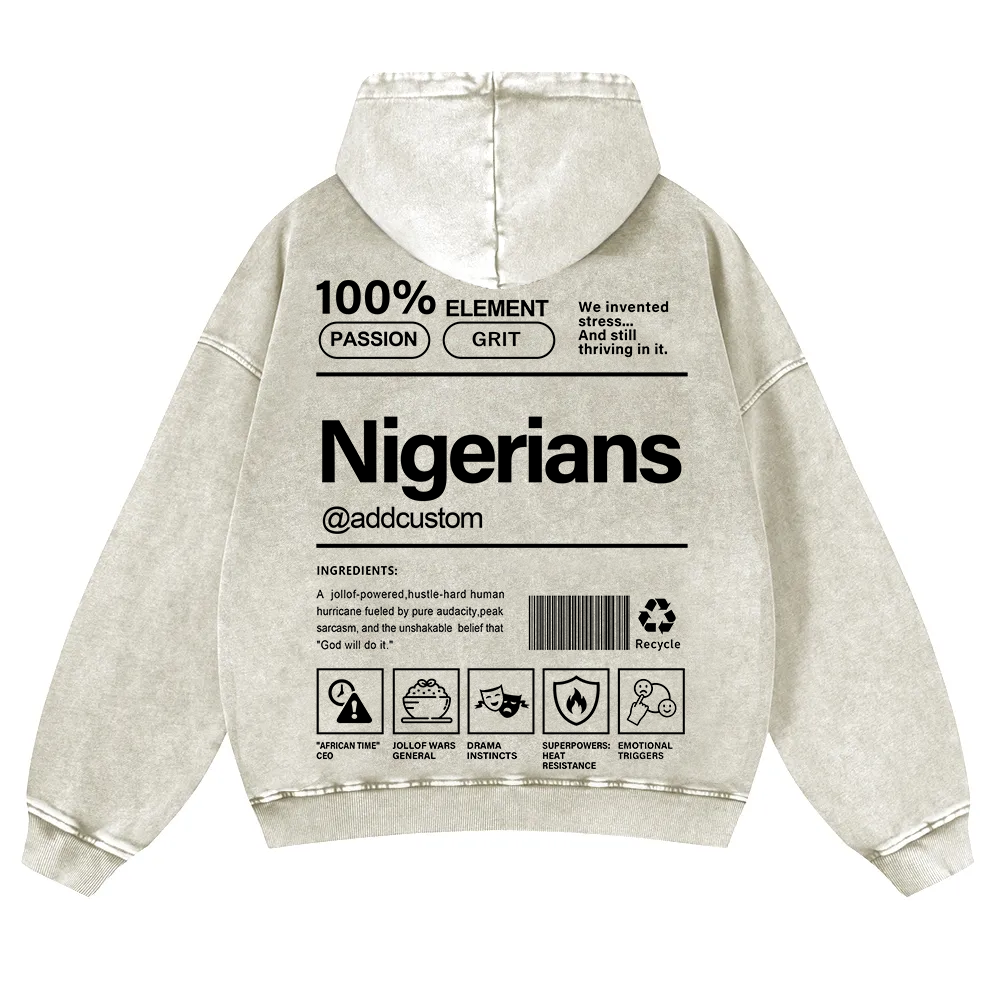 Nigerians Addcustom Unisex Fit  Washed Hoodie wearishow