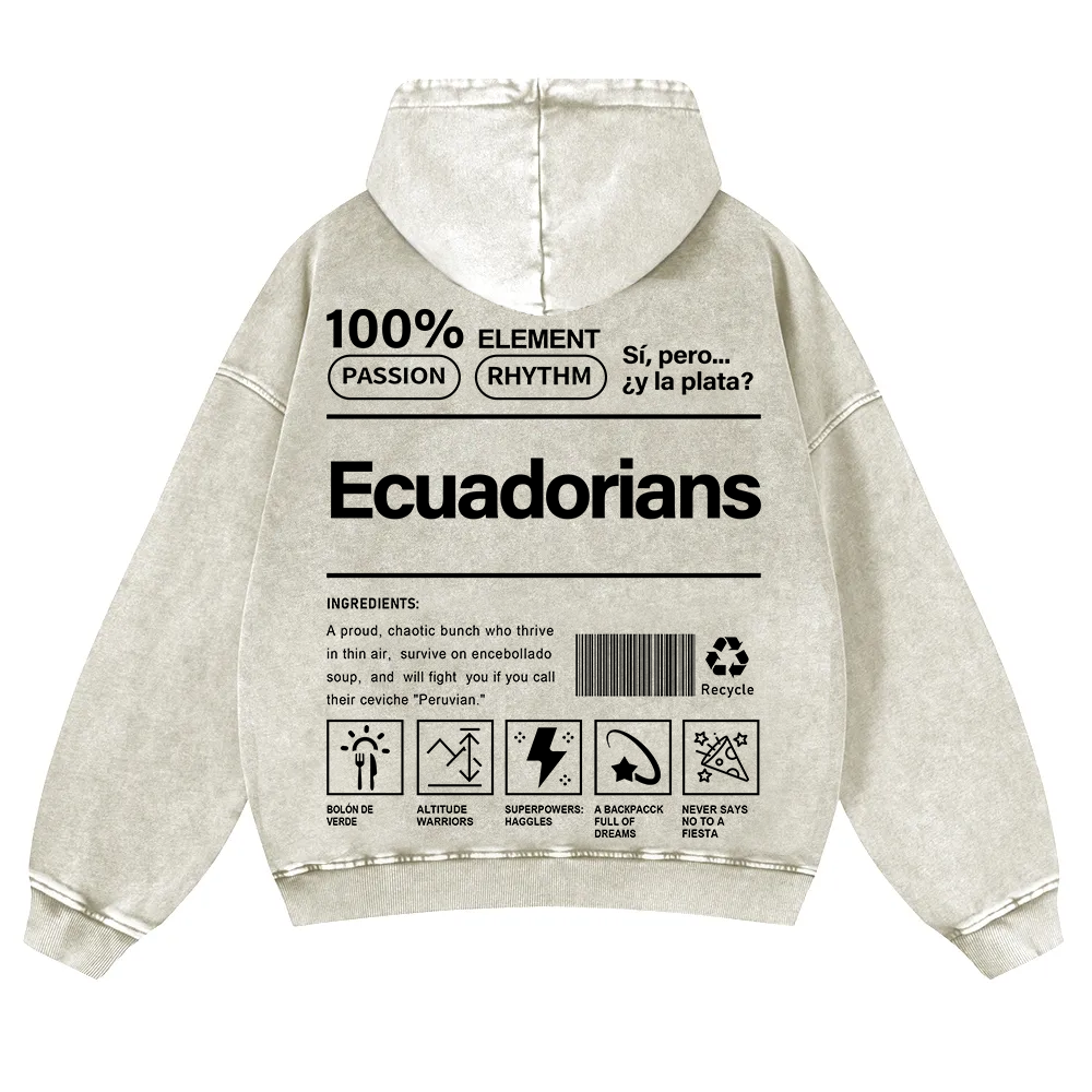 Ecuadorians Unisex Fit  Washed Hoodie wearishow