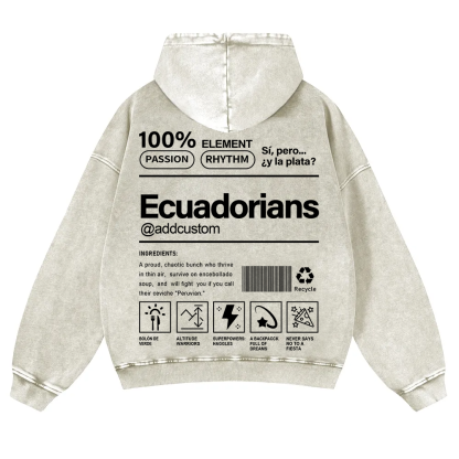 Ecuadorians Addcustom Unisex Fit  Washed Hoodie wearishow