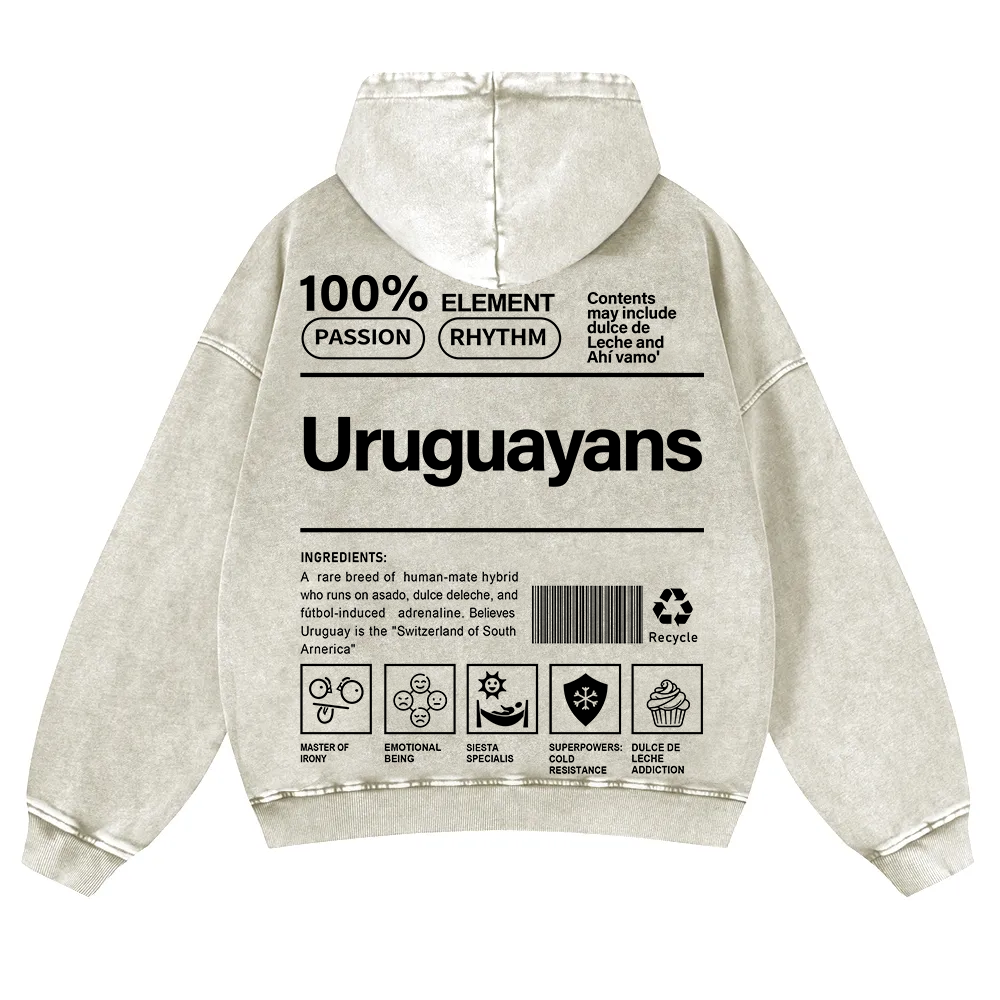 Uruguayans Unisex Fit  Washed Hoodie wearishow