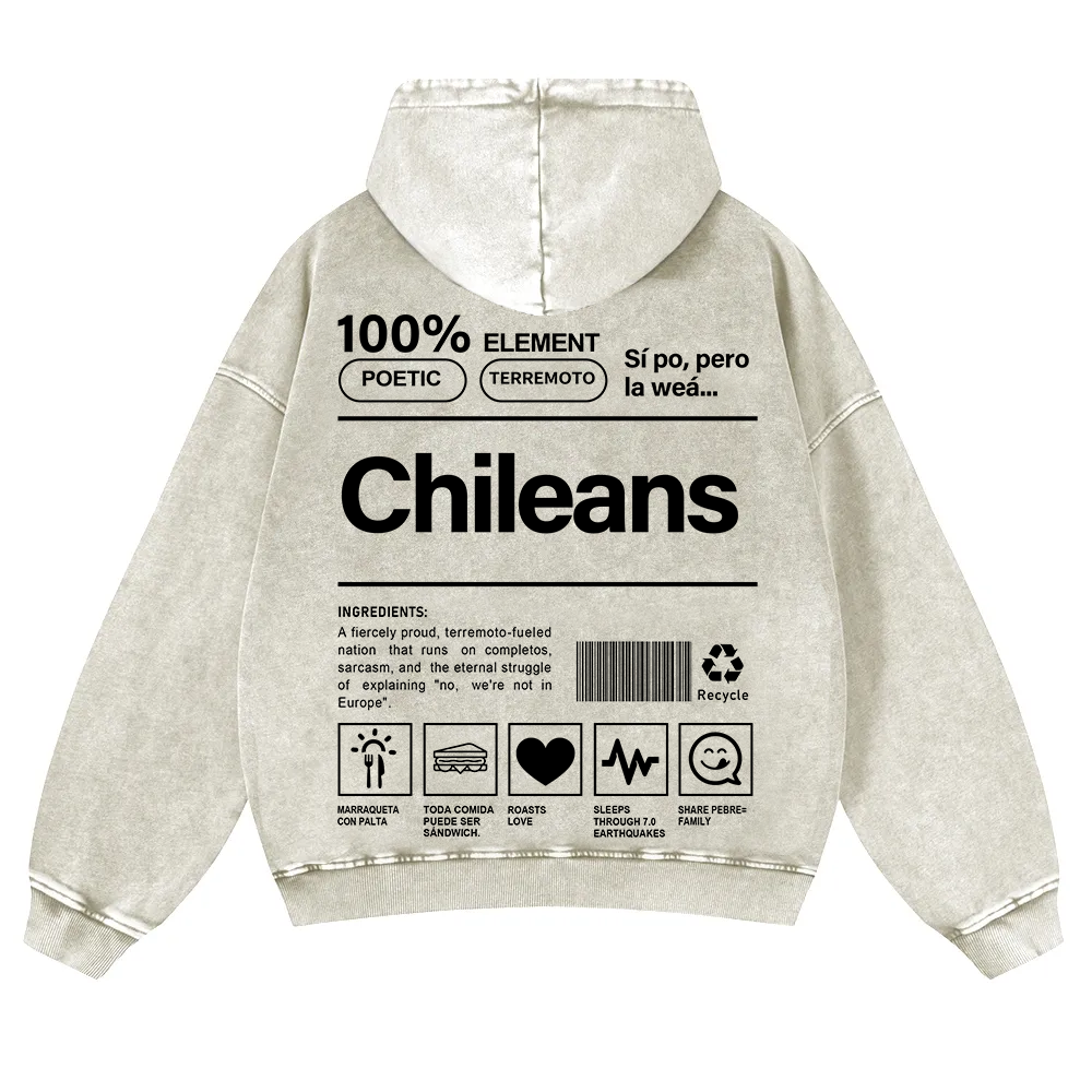 Chileans Unisex Fit  Washed Hoodie wearishow