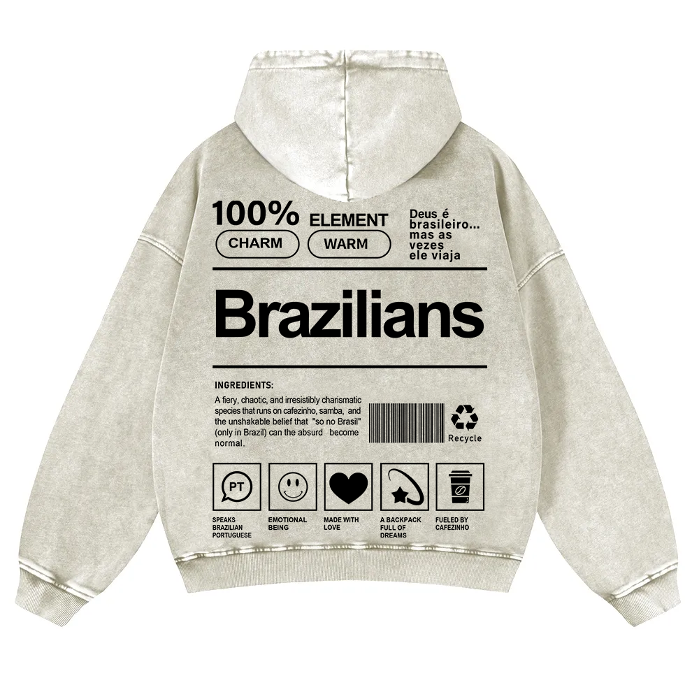 Brazilians Unisex Fit  Washed Hoodie wearishow