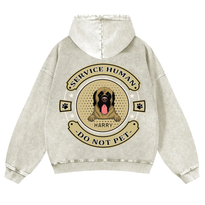 Service Human, Do Not Pet 14- Personalized Custom Unisex Washed Hoodie wearishow