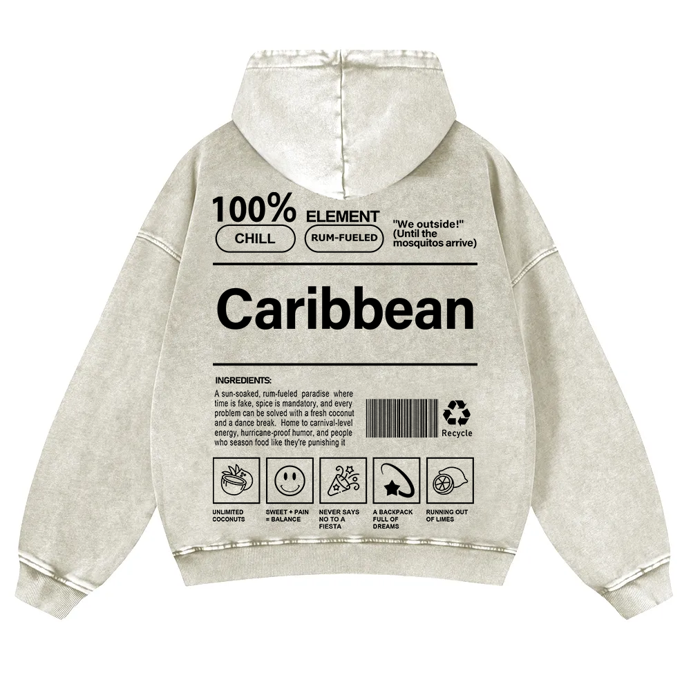 Caribbean Unisex Fit  Washed Hoodie wearishow