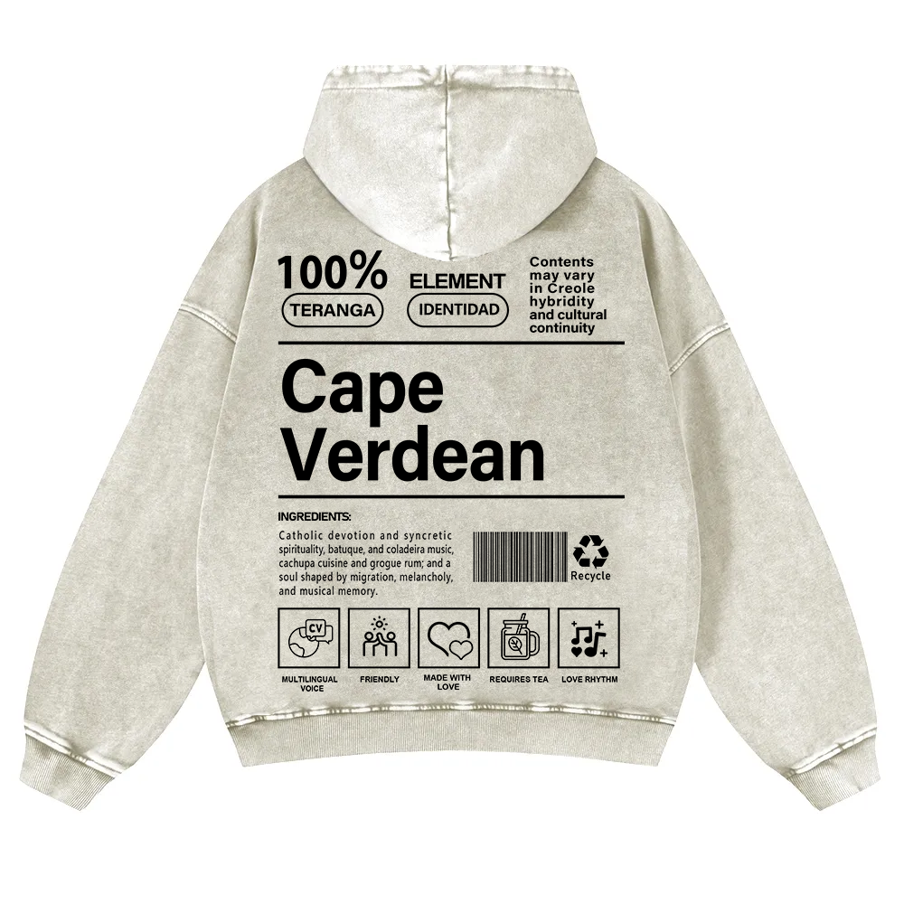 Cape Verdean Unisex Fit  Washed Hoodie wearishow