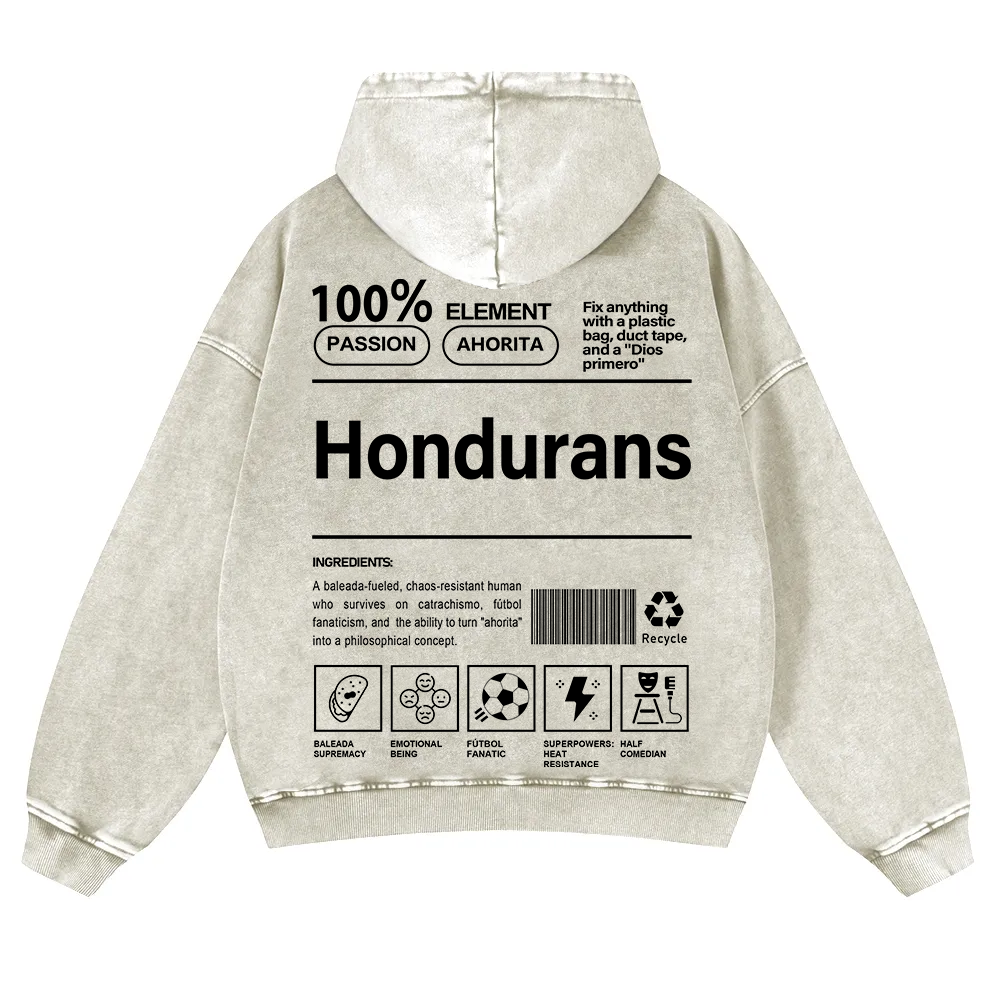Hondurans  Unisex Fit  Washed Hoodie wearishow