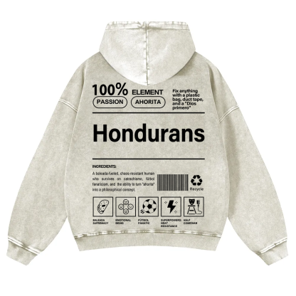 Hondurans  Unisex Fit  Washed Hoodie wearishow