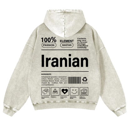Iranian Unisex Fit  Washed Hoodie wearishow