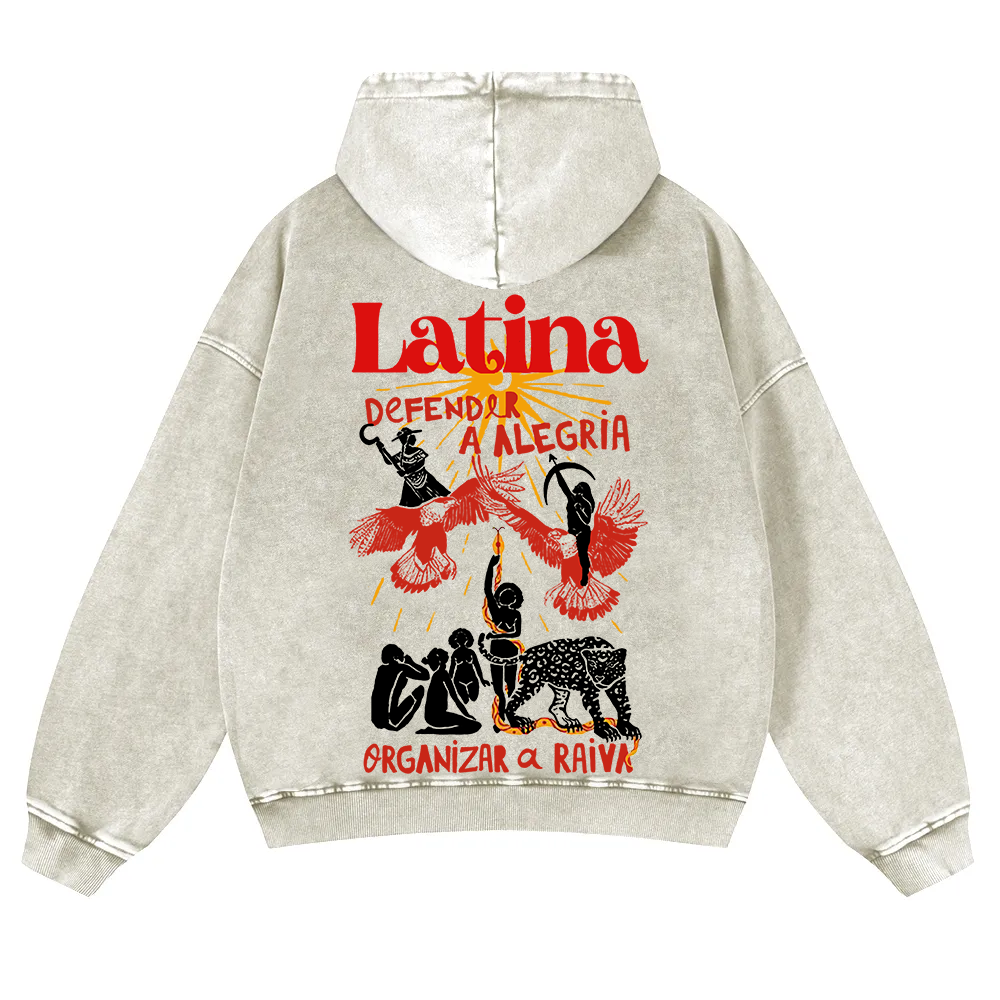 Latina Unisex Fit  Washed Hoodie wearishow