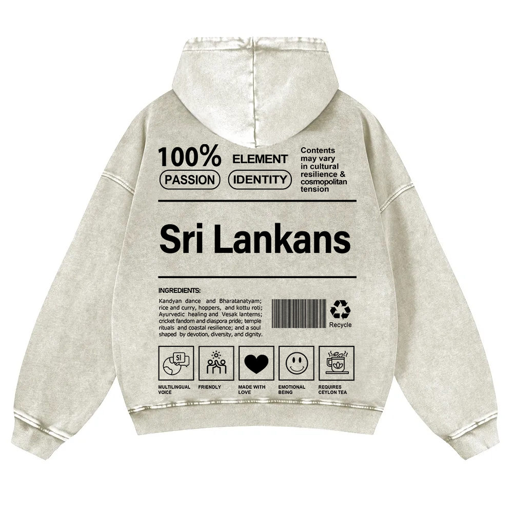 Sri Lankans Unisex Fit  Washed Hoodie wearishow