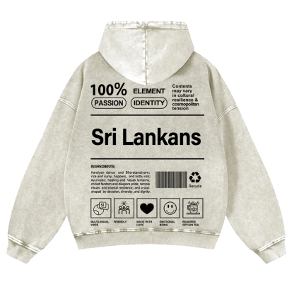 Sri Lankans Unisex Fit  Washed Hoodie wearishow
