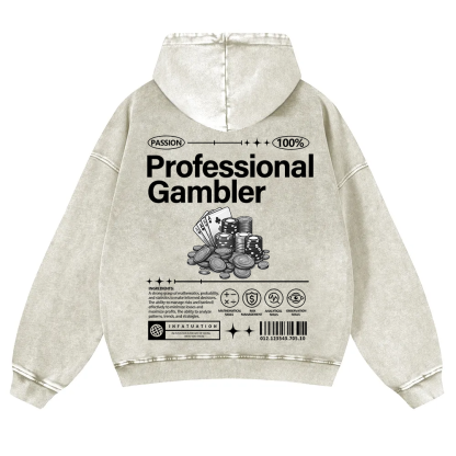 Professional Gambler Washed Hoodie wearishow