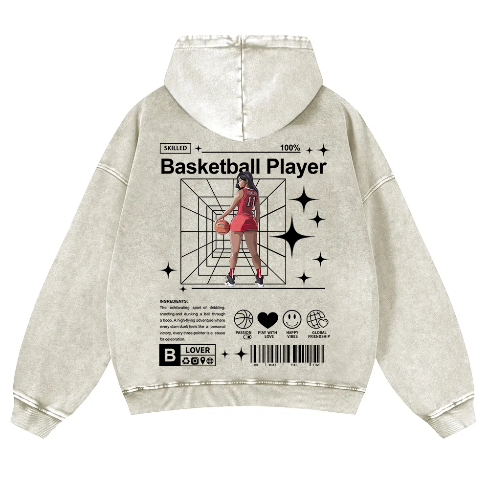 Basketball Player Washed Hoodie wearishow